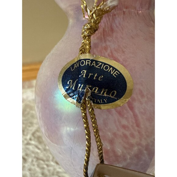 Vintage Murano Glass Pink & Blue Swirled Candlestick Made In Italy Cristalvi - Picture 2 of 13